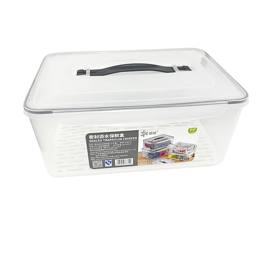 Transparent rectangular box size 34 × 24 cm