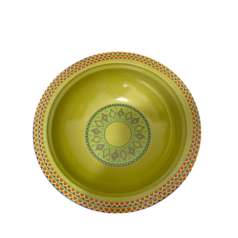 Desert-shaped, ornate, heritage pattern, green, size 29 cm