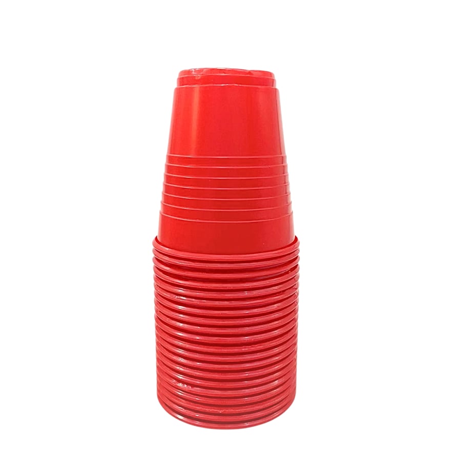 كاسات بلاستيك احمر 20 كاس 7oz
