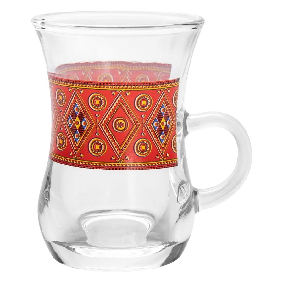 Najdi red patterned tea cup set