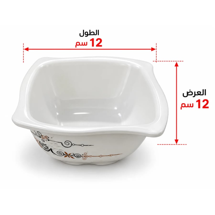 بادية بلاستيك ميلامين مربعة 12 × 12 سم