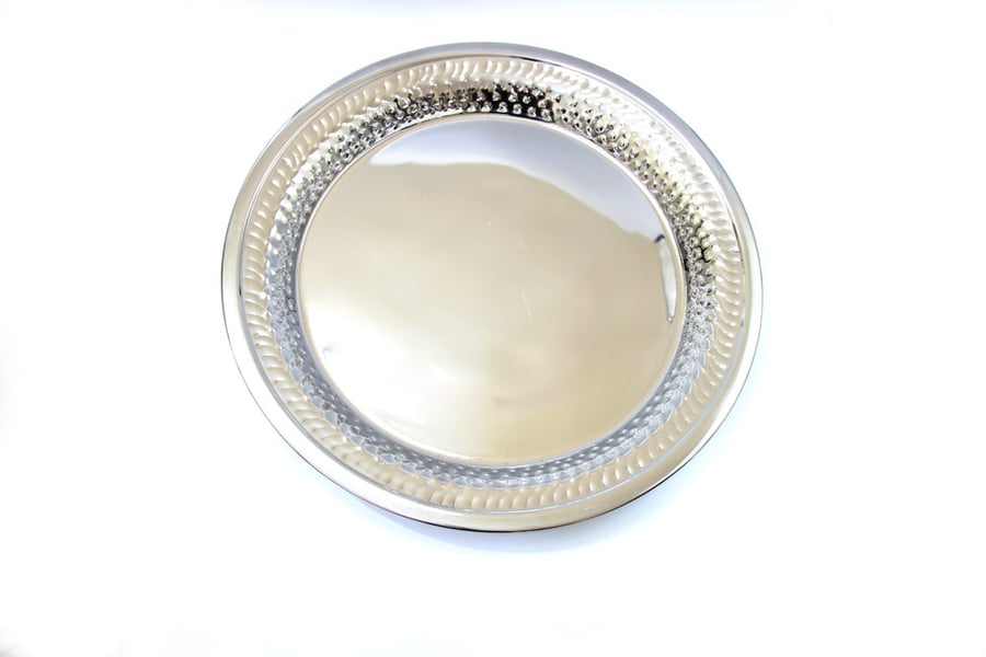 Decorative stainless steel tray, 65 cm