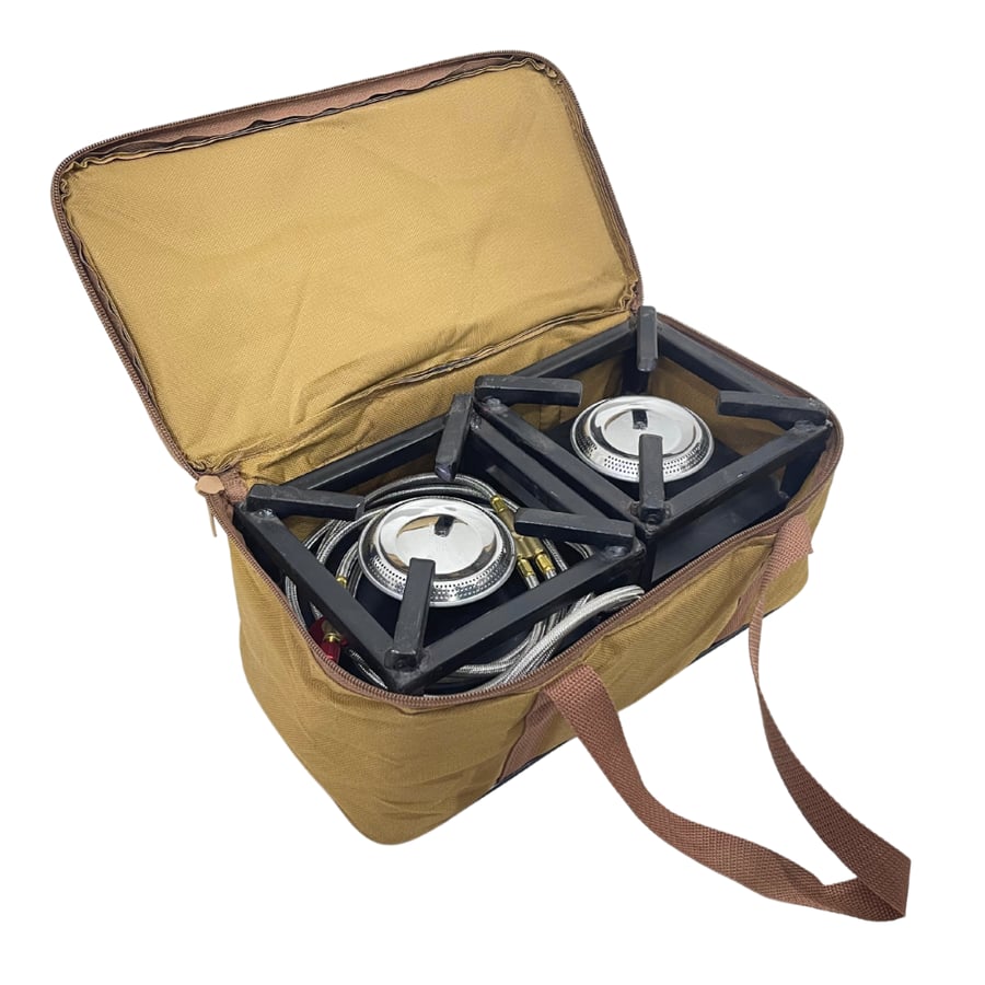Double earthquake stove with portable and easy-to-carry and store stove case with bag