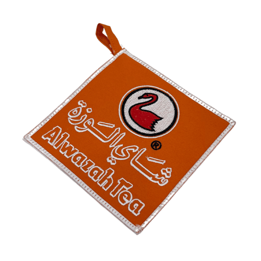 بيز شعار شاي الوزة برتقالي 13×13سم