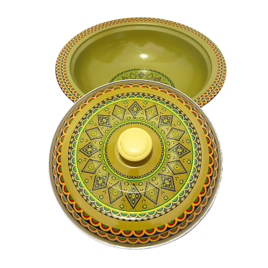 Desert-shaped, ornate, heritage pattern, green, size 29 cm