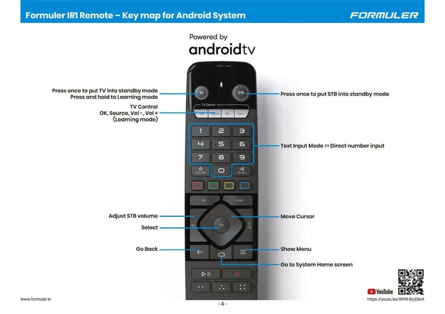 ريموت كنترول فورمولر آي ار Remote Control Formuler GT.V IR1