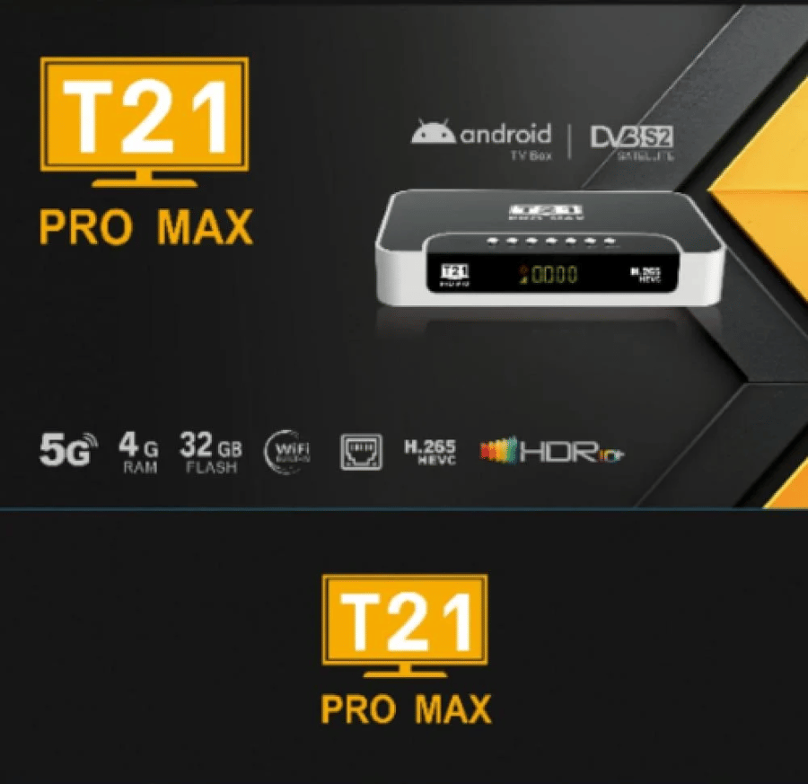 رسيفر تي 21 برو ماكس فوركيه اندرويد 9 فايف جي T21 PRO MAX 4K ANDROID 9 5G