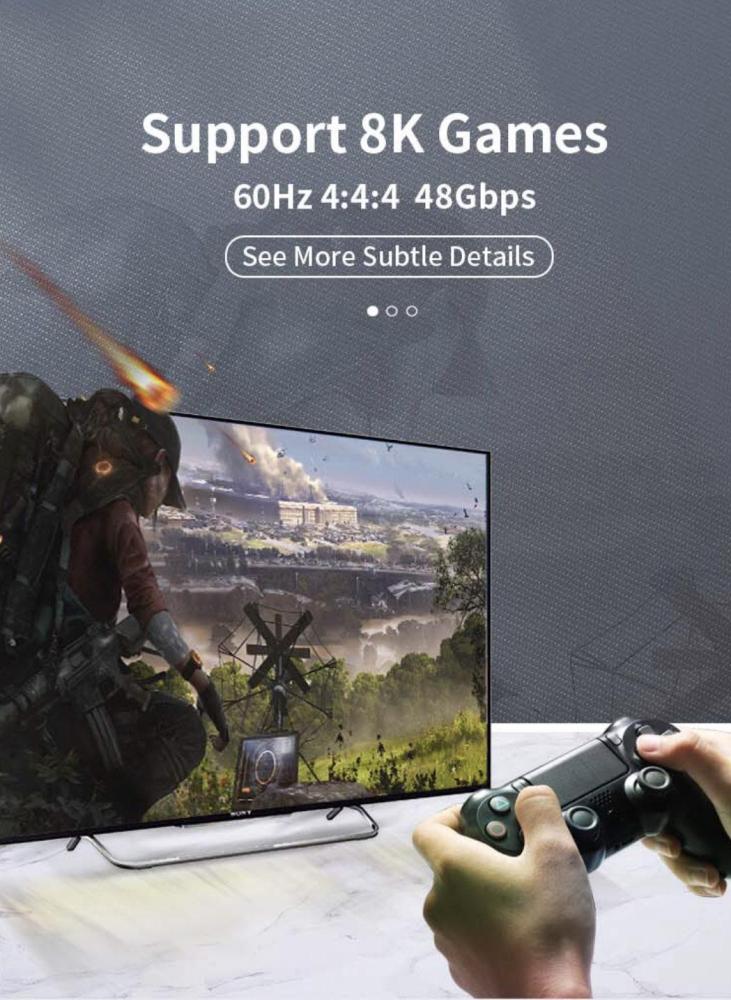 كيبل اتش دي ام آي 1.5 متر اصدار Cable HDMI 1.5m 2.1V 8K