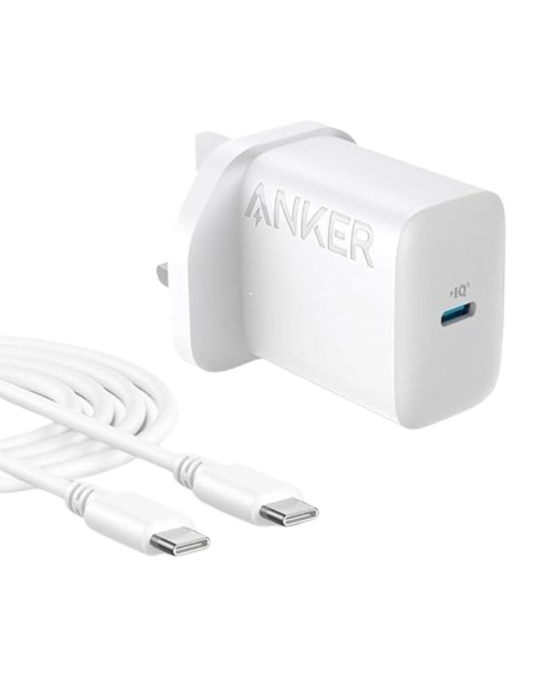 Denier wall charger ultra-fast 20 watt with USB C port for iPhone, iPad, iPod, and others (USB-C to USB-C cable)