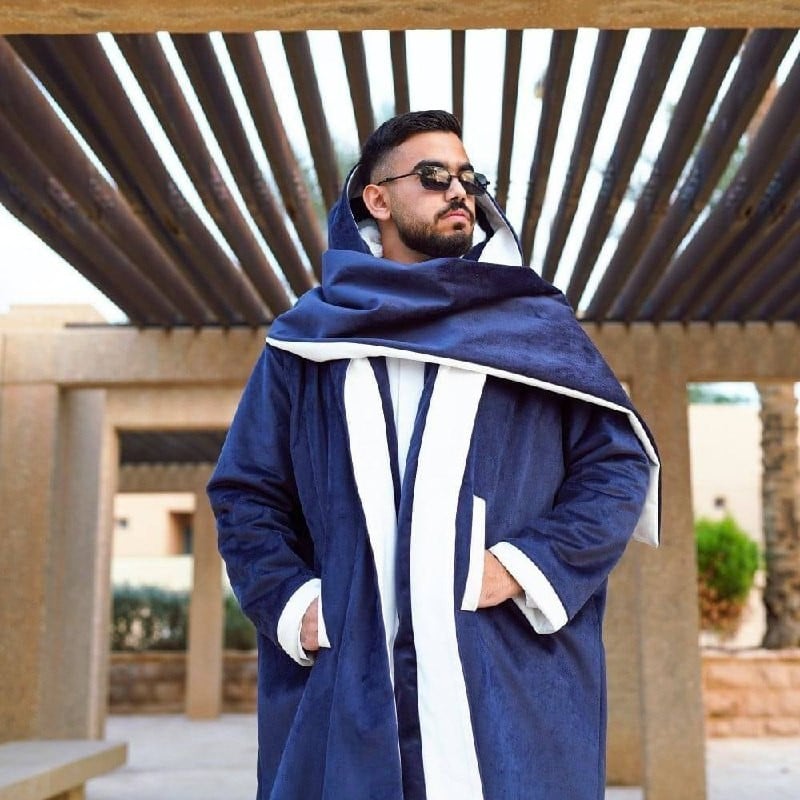 فروة رجاليه دبل فيس  كحلي مع أبيض