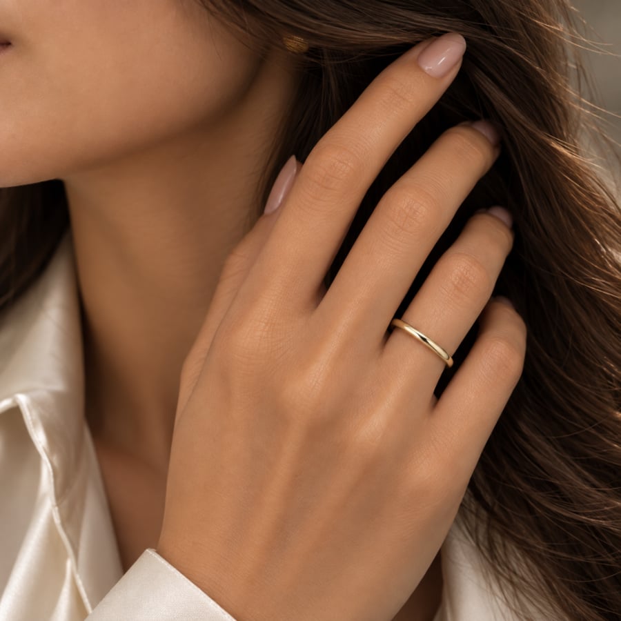 خاتم دبلة سادة ذهب عيار 18
