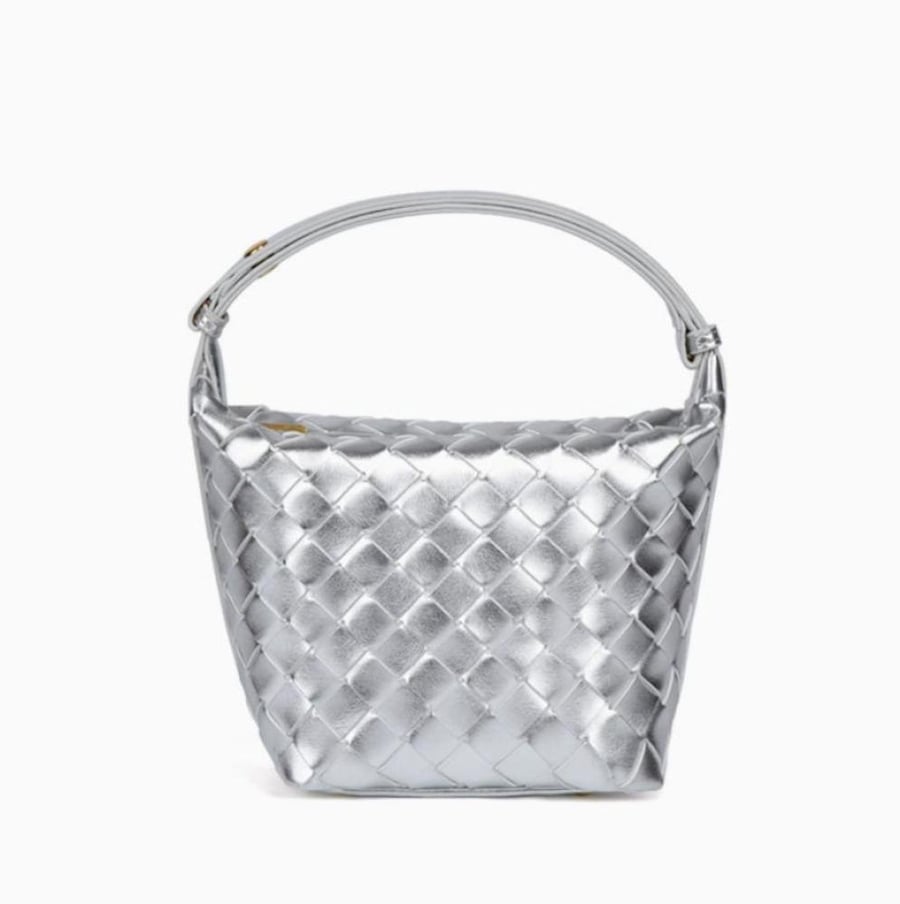 Wavy handle mini bag-silver
