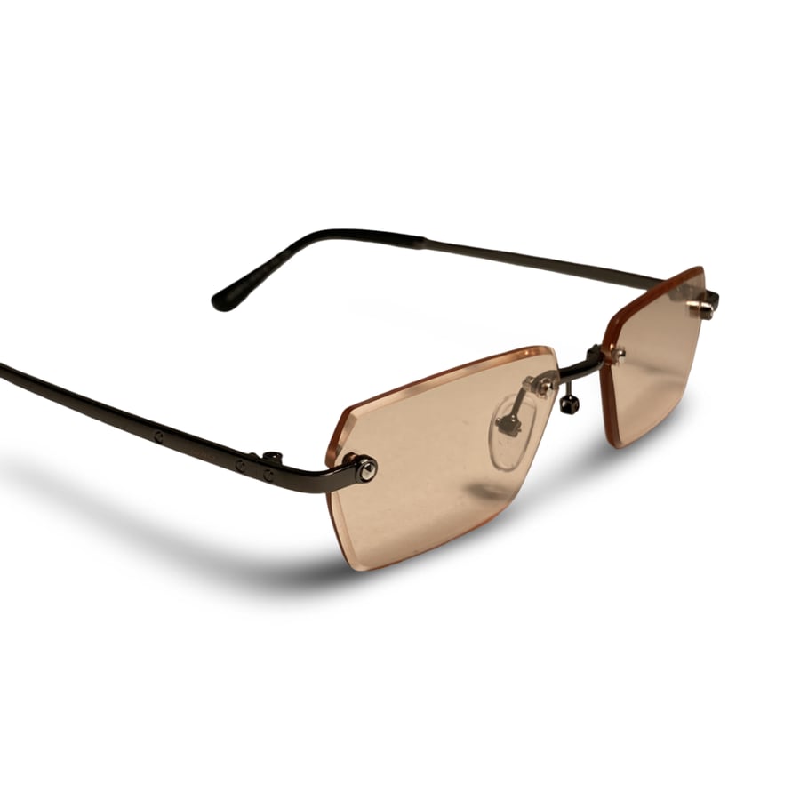 Cartier Rimless Brown Lenses Sunglasses