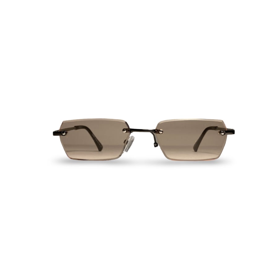 Cartier Rimless Brown Lenses Sunglasses
