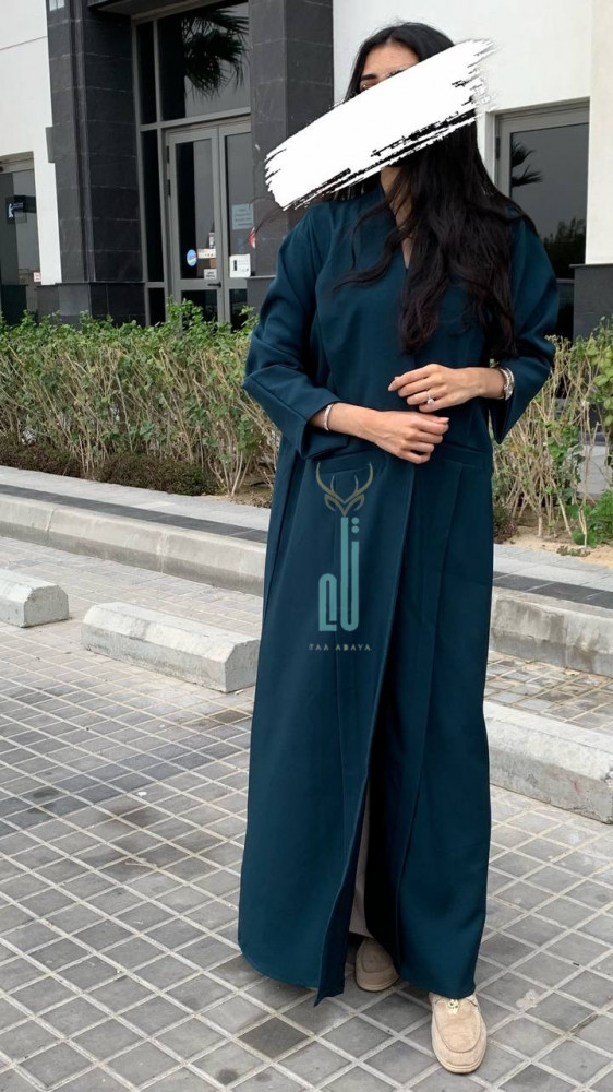Summer abaya, ceramic fabric, with hidden pocket