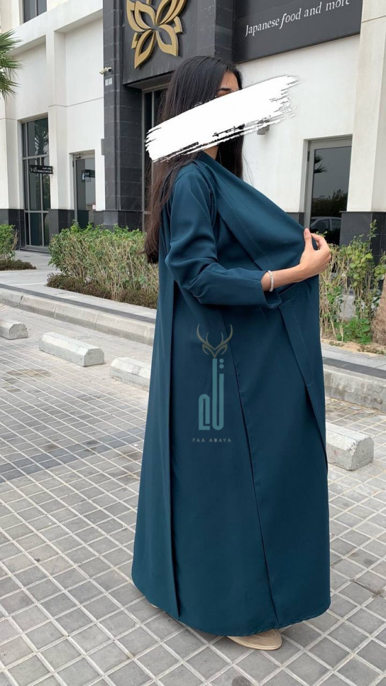 Summer abaya, ceramic fabric, with hidden pocket
