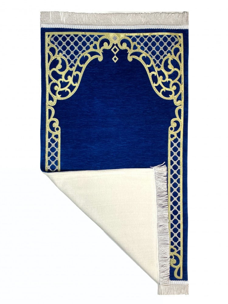 سجادة صلاة شينيل لون كحلي