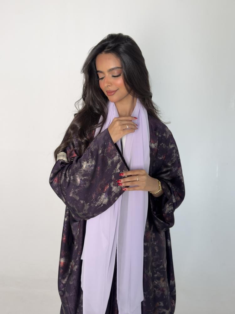 Purple glitter abaya