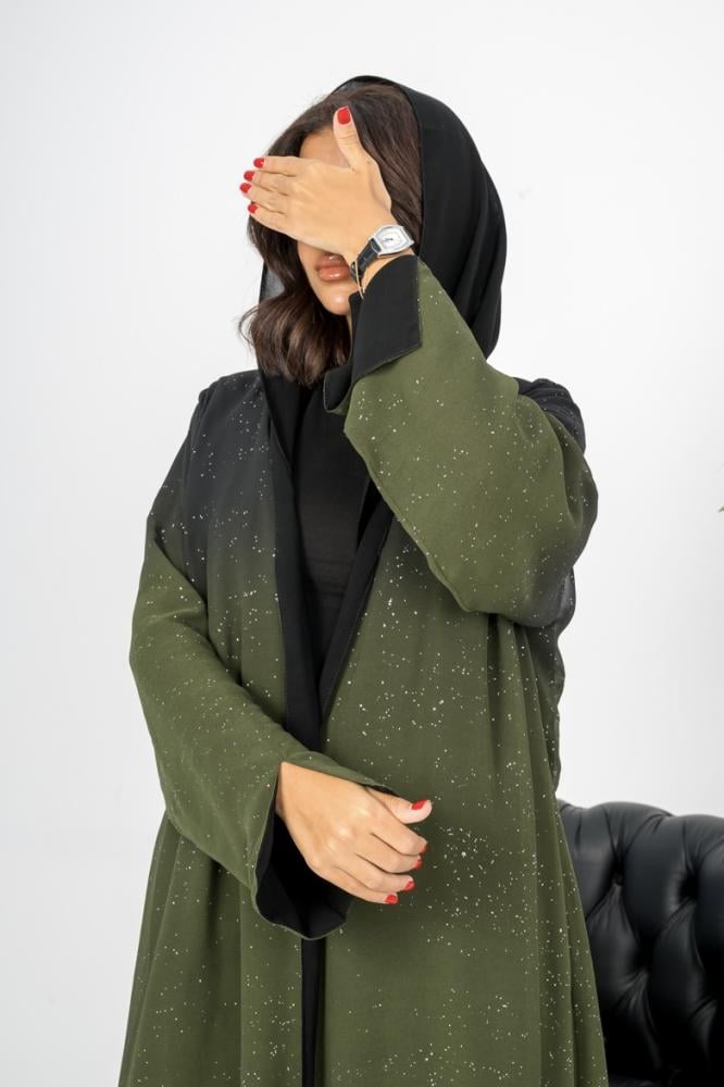 Green abaya with a sheen