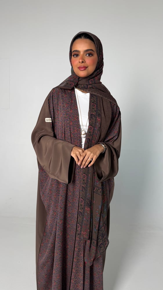 عباية حرير ليلك موكا