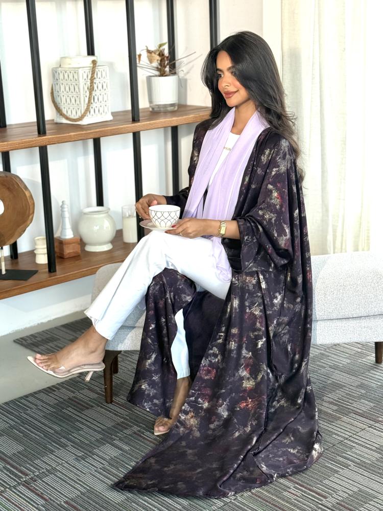 Purple glitter abaya