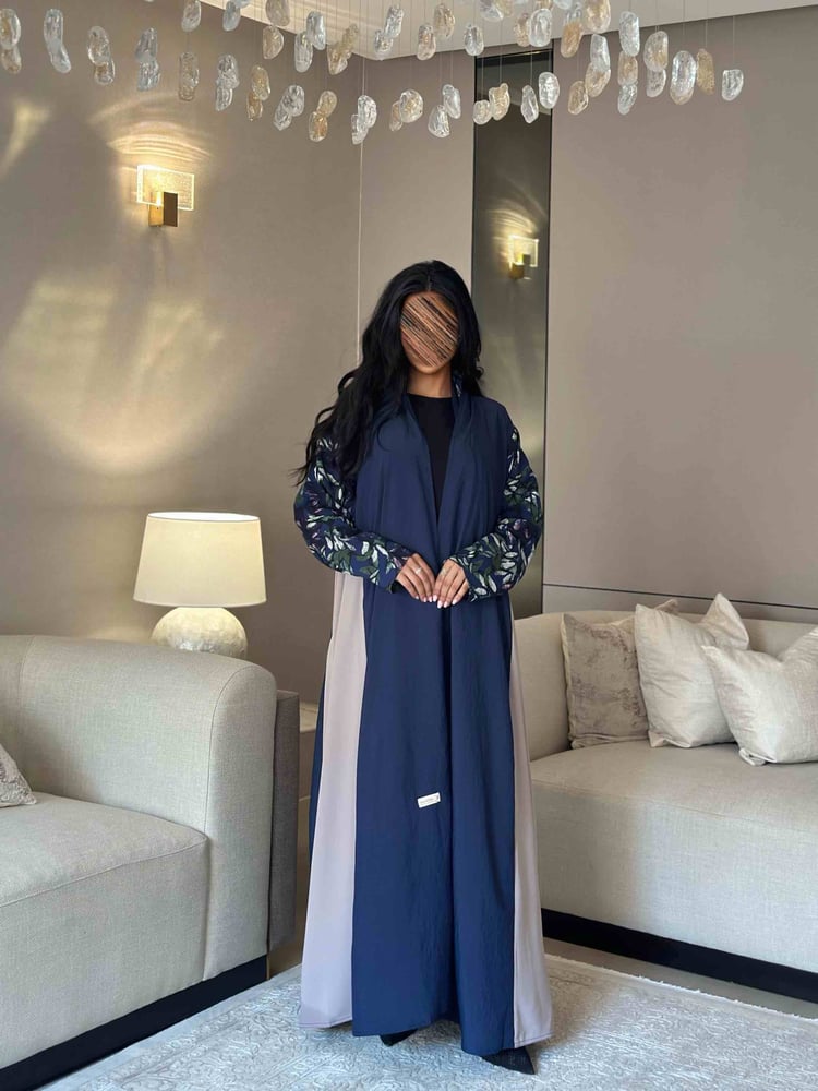 Hamsa navy blue abaya