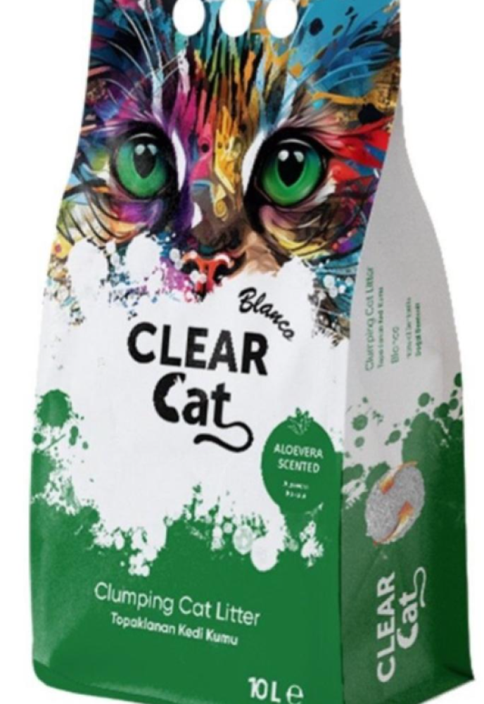 رمل القطط كلير كات بلانكو برائحة الالوفيرا Clear Cat Blanco Aloevera Scented