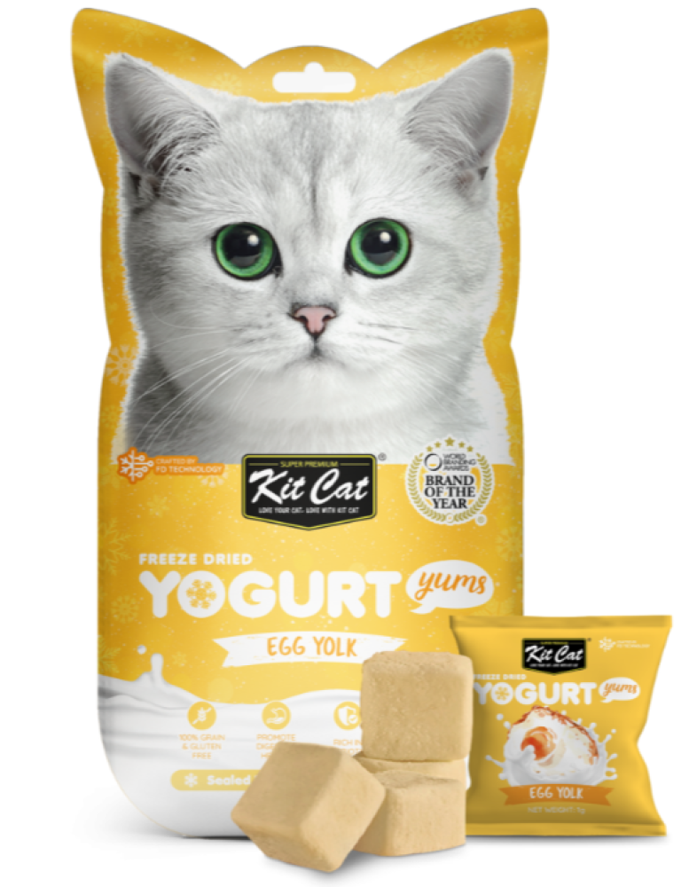 كت كات مكافآت قطط مكعبات الزبادي المجففة - نكهات متنوعة Kit Cat Freeze