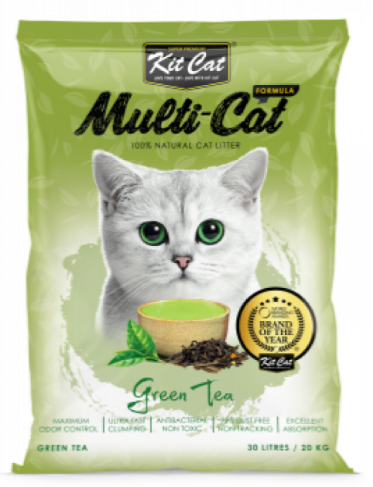 كت كات رمل لجميع انواع القطط نكهة الشاي الاخضر Kit Cat MultiCat Green Tea Cat Litter