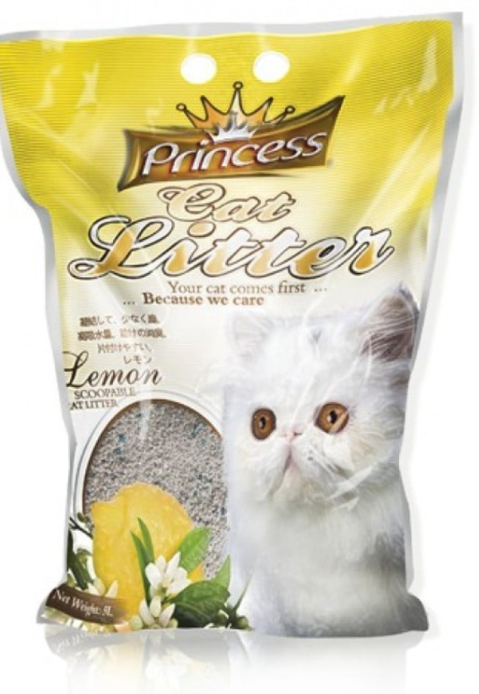 رمل القطط برينسس ليمون عالي التكتل Princess Clumping Cat Litter 10L