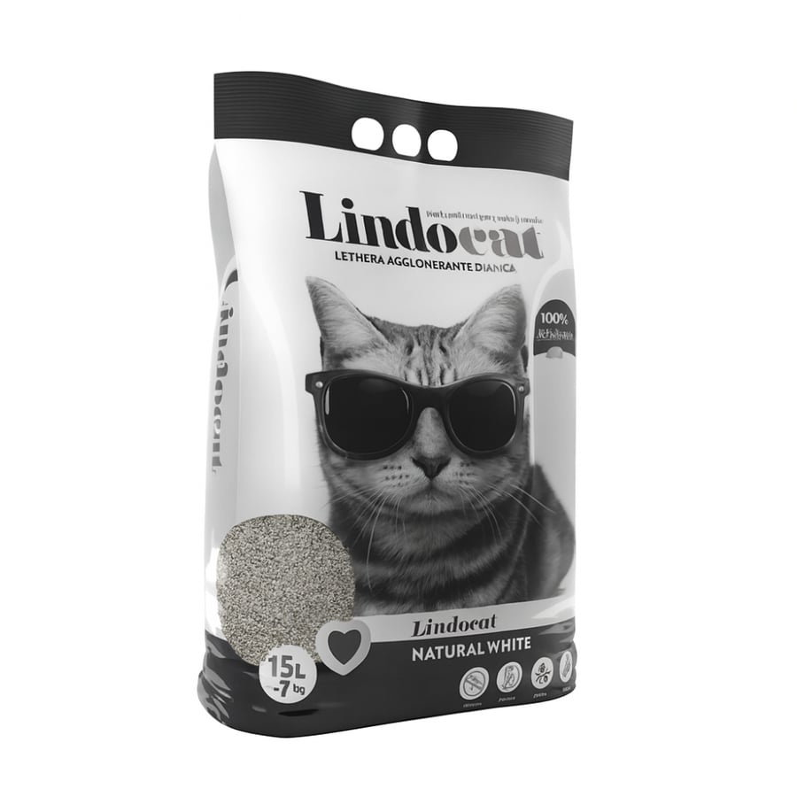 Lindocat Natural White Long-lasting white clumping litter رمل ليندو