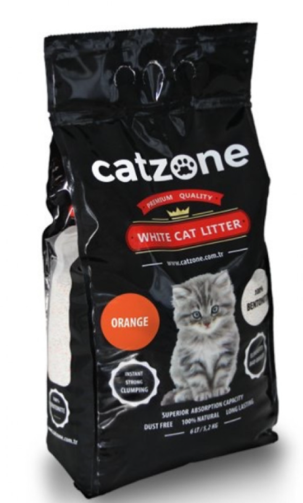 رمل قطط كات زون برائحة البرتقال Cat Zone white Cat Litter Orange
