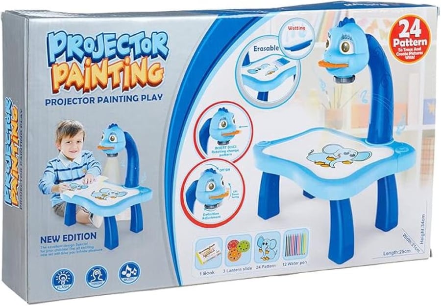 طاولة رسم مع بروجكتور LED للأطفال لتعلم الرسم وتنمية المواهب