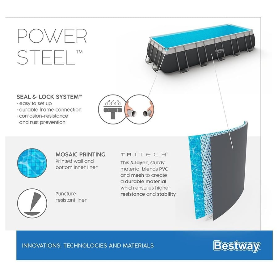 حمام سباحة كبير  مع جميع ملحقاته  ستيل برو ماكس best way   Steel pro max
