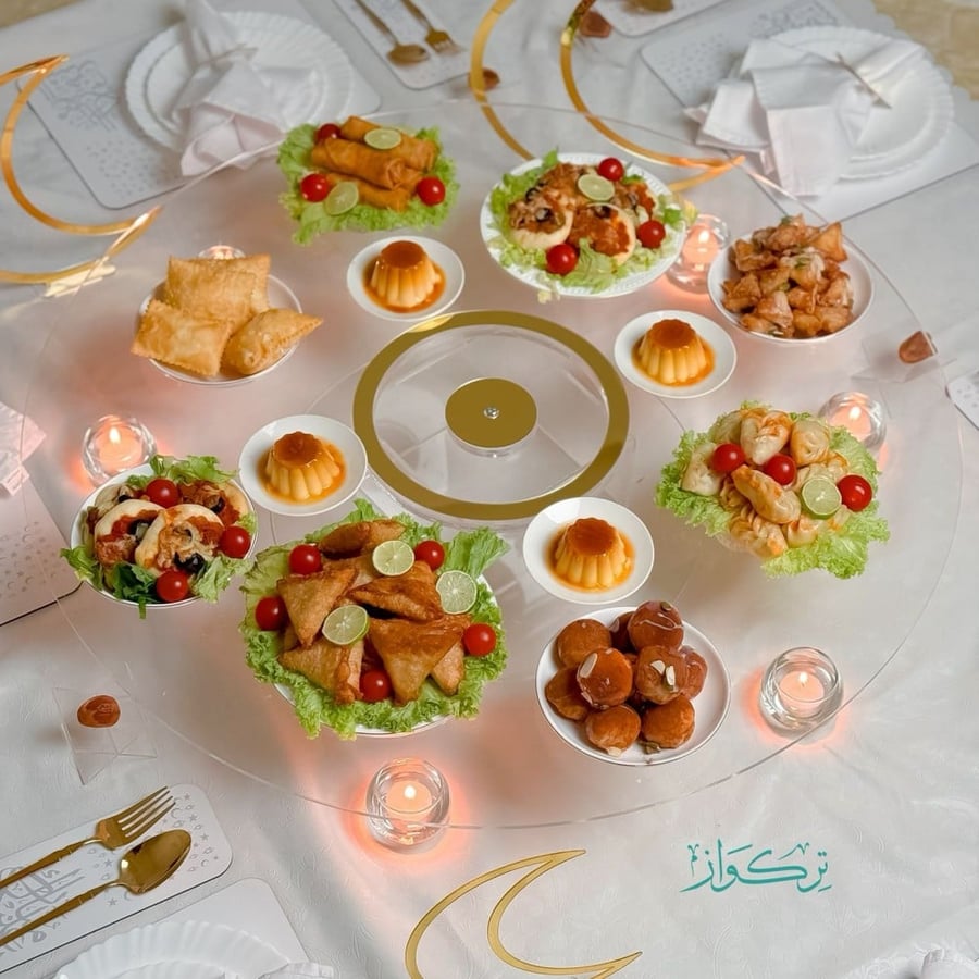 طاولة دوارة حجم كبير | أكريليك شفاف