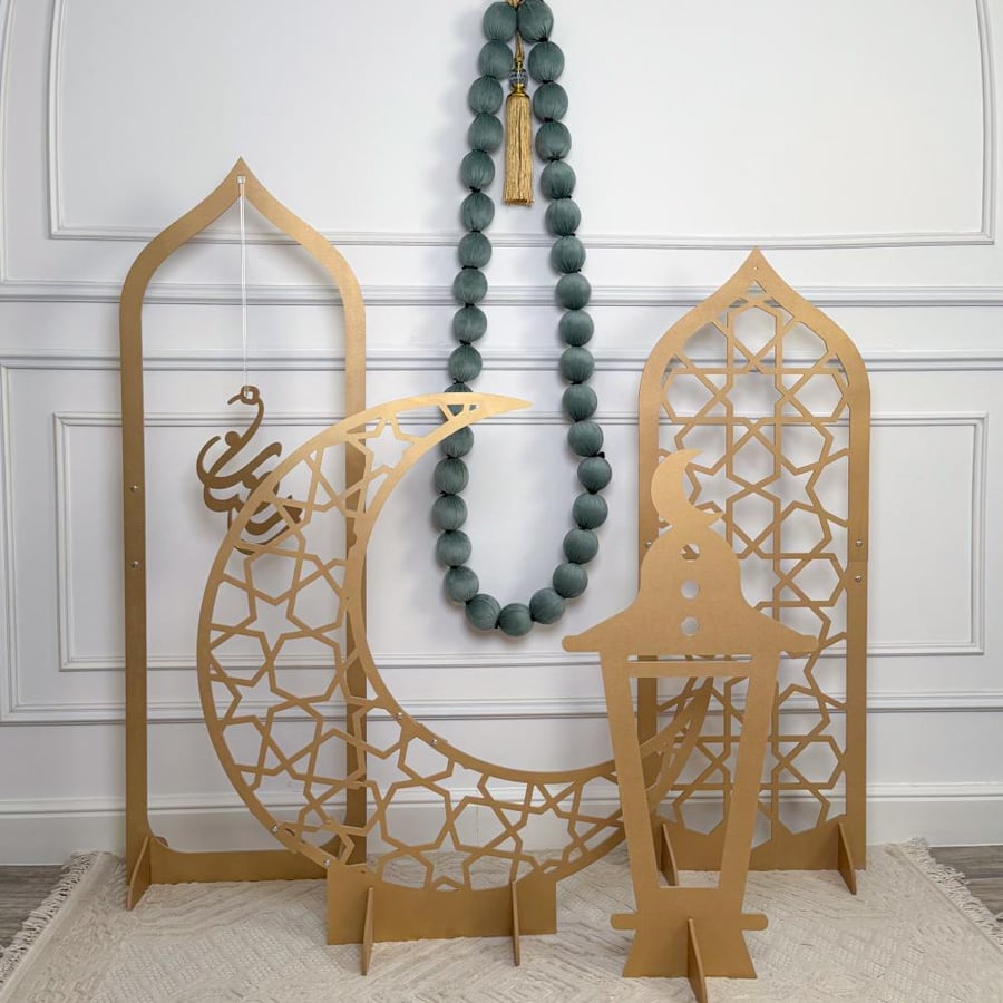 مجموعة ديكورات رمضان 4 قطع + ديكور السبحة