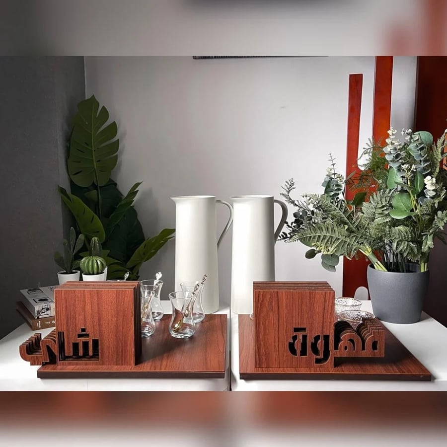 صينية الفخامة | 2 صينية + 12 قاعدة