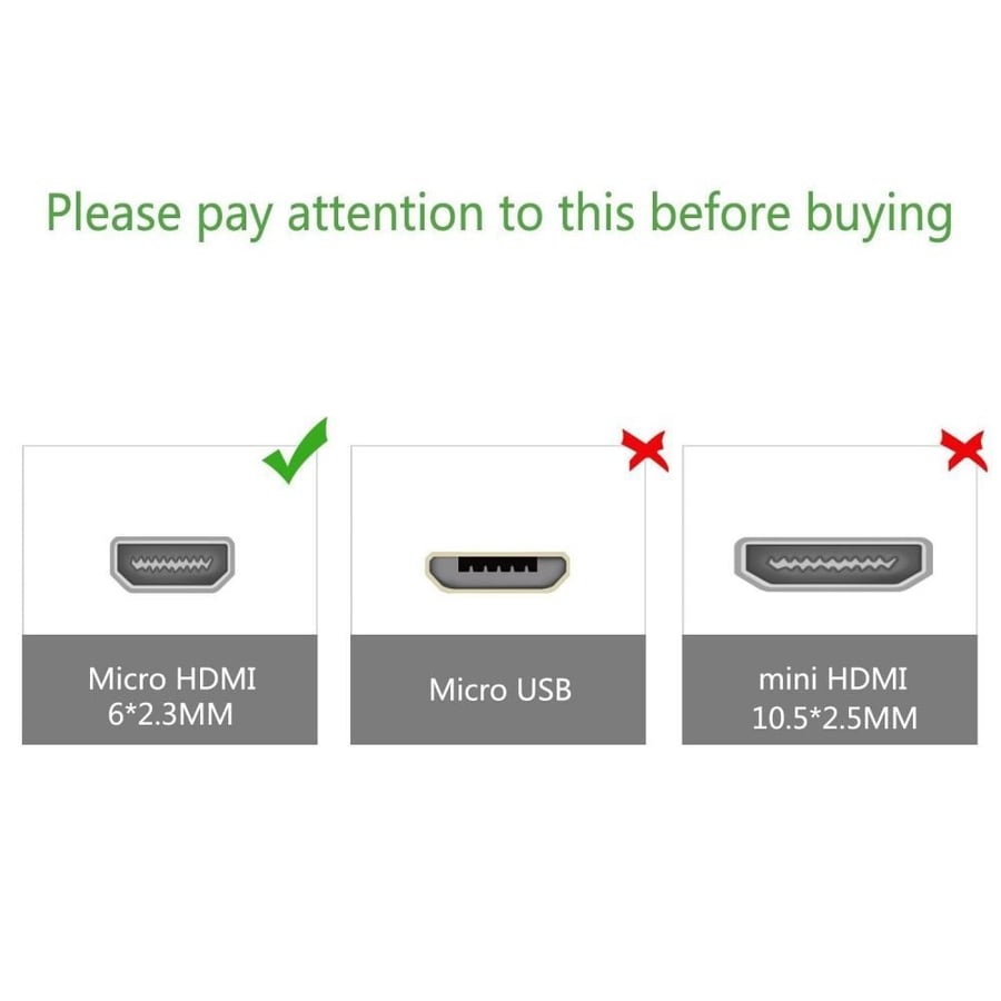Micro HDMI to HDMI Cable