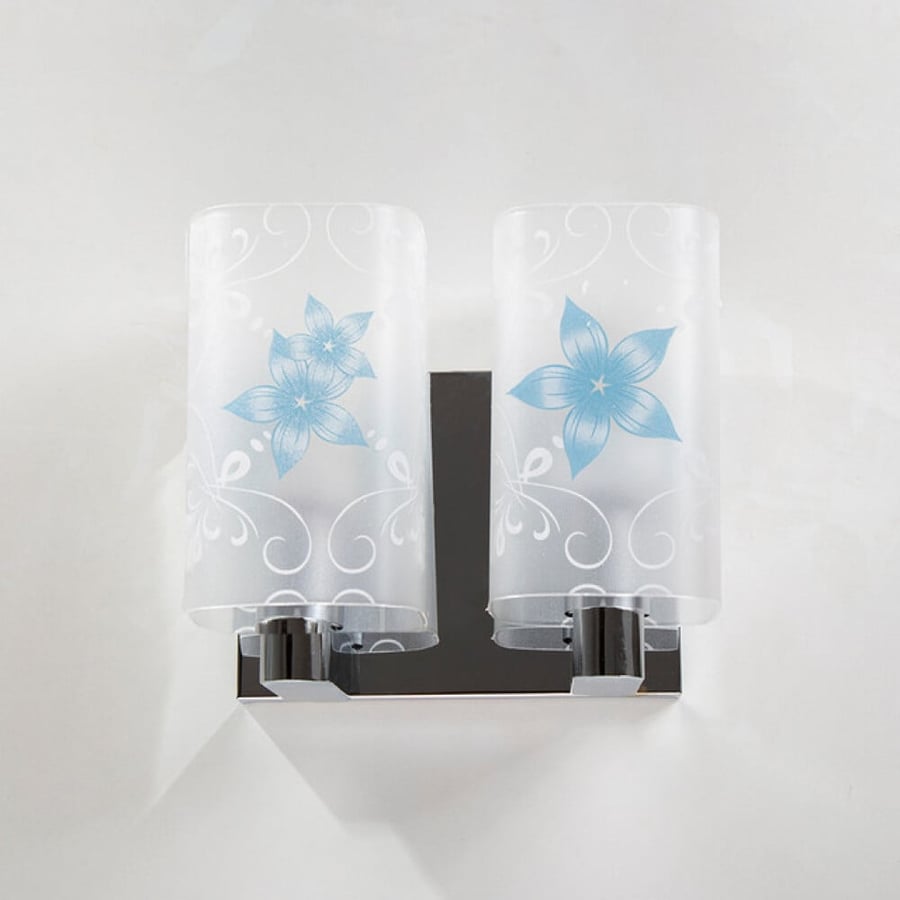 A classic embossed glass applique with flowers