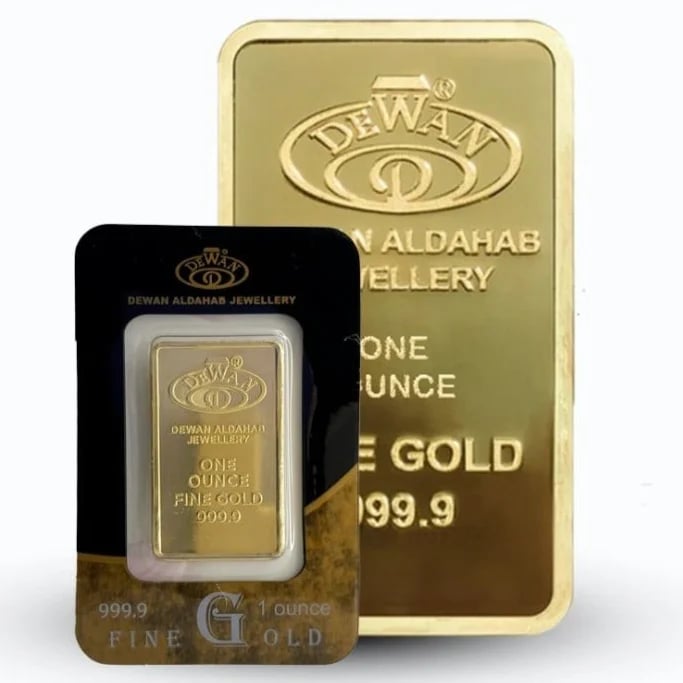 سبيكة ذهب عيار 24 بوزن 31,1 غرام ديوان الذهب