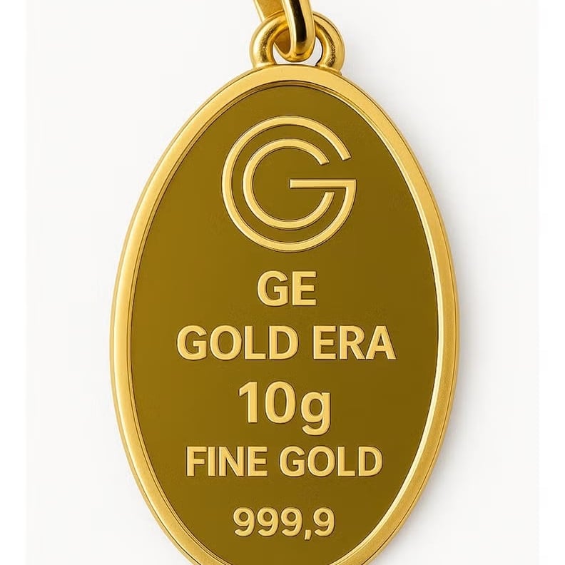Gold bar with a 24-karat gold pendant, "My Paradise" weighing 10 grams