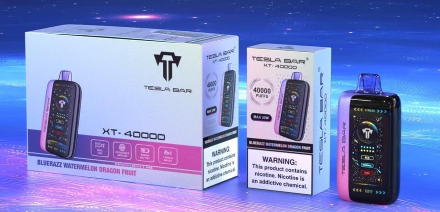تسلا بار اكس تي 40 الف سحبة عنب اسود TESLA BAR XT 40k PUFFS BLACK GRAP