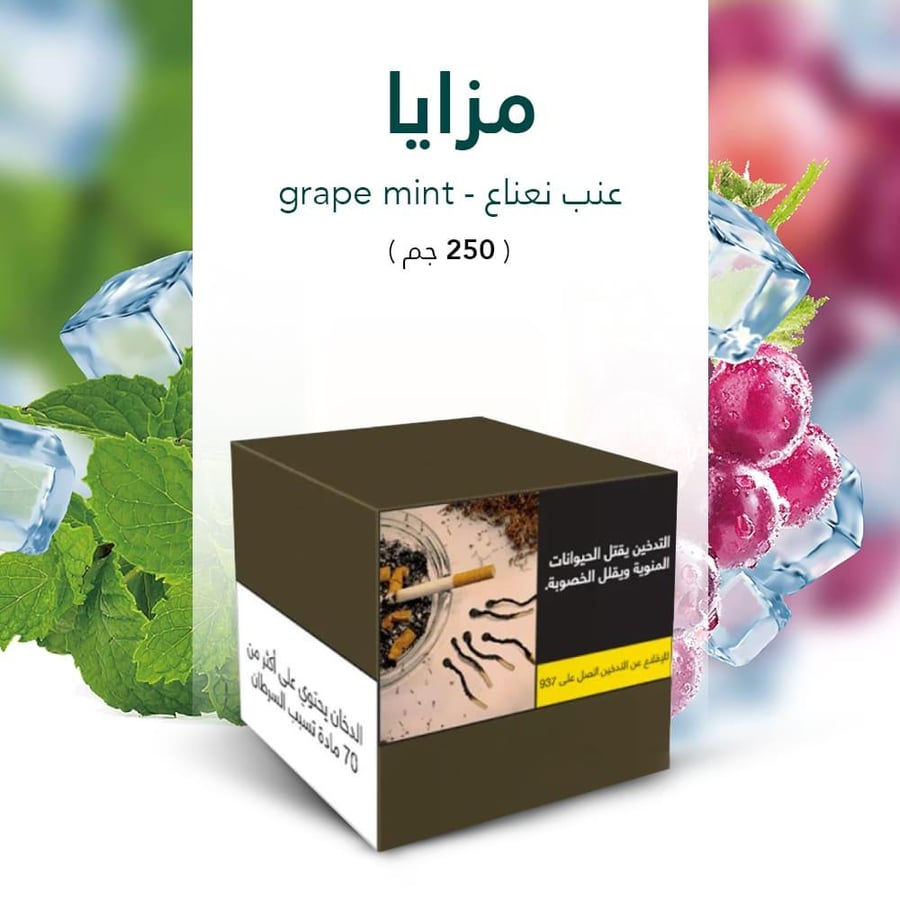 معسلات شيشة مزايا بنكهة عنب نعناع  mazaya molasses grape mint