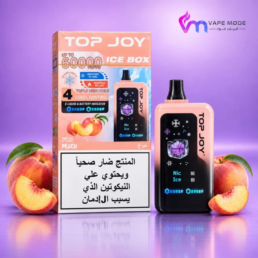 سحبة TOP JOY ICE BOX 60000 بنكهة الخوخ