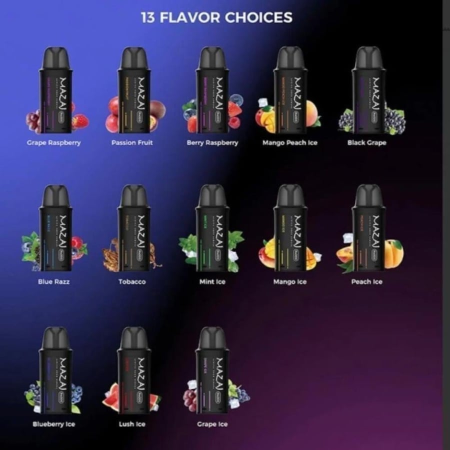 بودات مزاج ار 4000 موشة عنب ايس Mazaj R4000 PUFFS PODS GRAPE ICE
