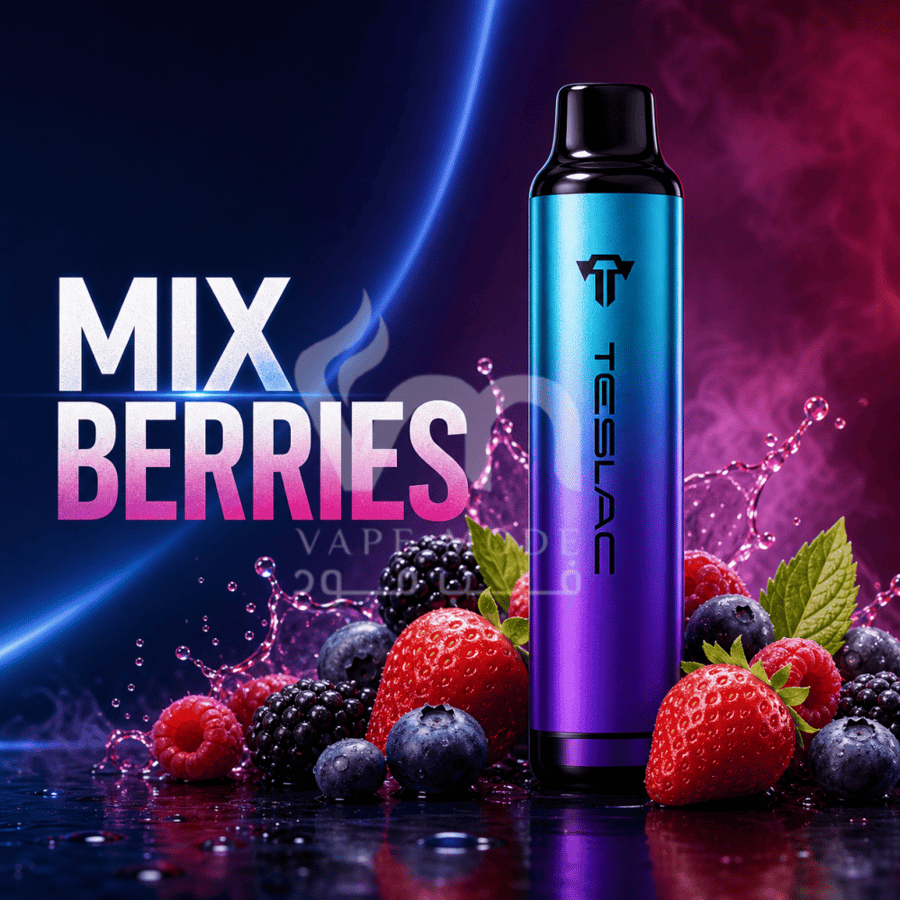 شيشة تسلا بار 3000 سحبة توت مشكل TESLA BAR 3K PUFFS MIX BERREIS
