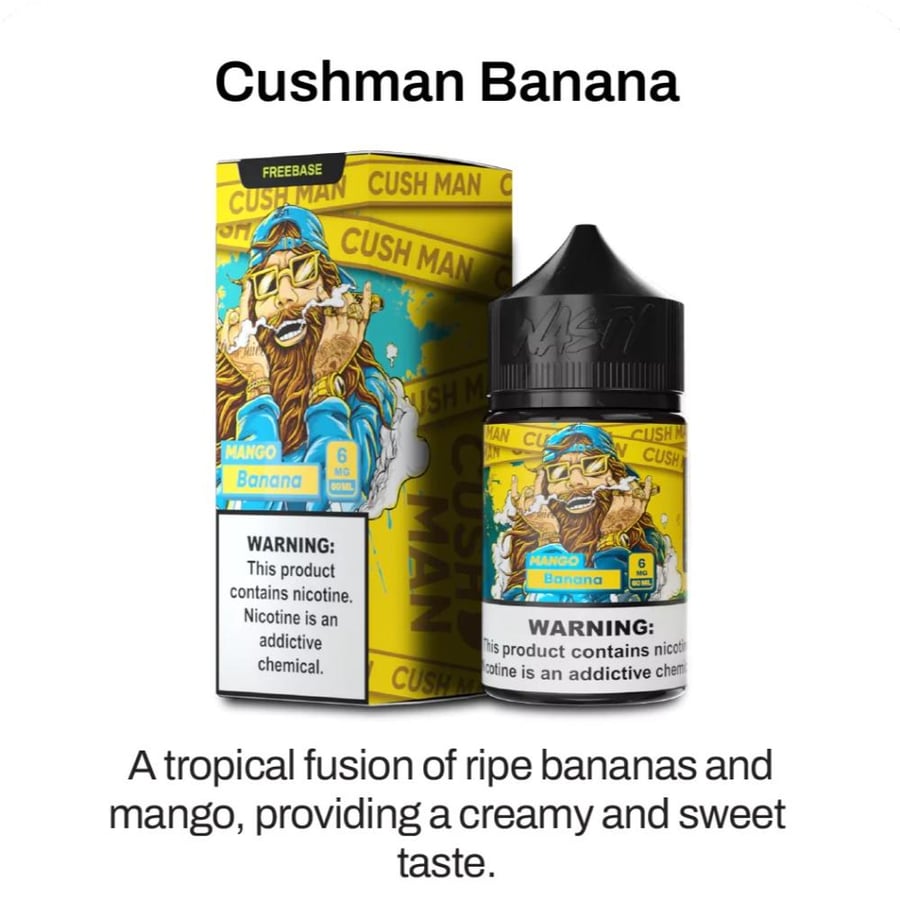 نكهة ناستي كاش مان بطعم مكس المانجو والموز 60 مل NASTY CUSH MAN MANGO