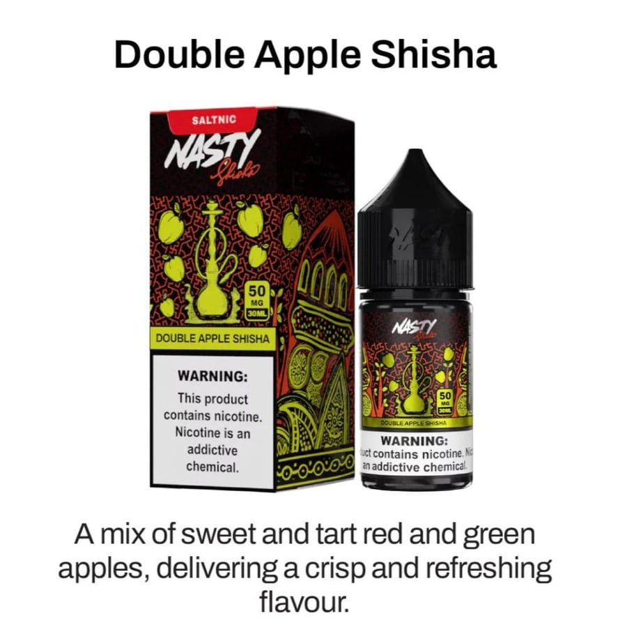 نكهة ناستي بطعم التفاحتين سولت نيكوتين 30 مل Salt Nicotine Shisha Doub