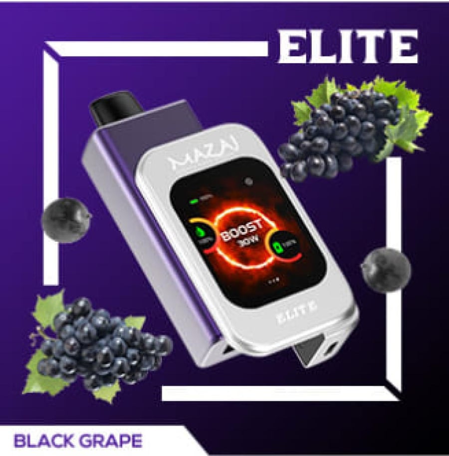 بودات مزاج ايليت 20000 موشة عنب اسود MAZAJ ELITE POD 20000 PUFFS BLACK