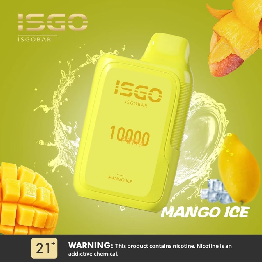 ايسجو بار 10000 سحبة مانجو ايس ISGO BAR 10000 PUFFS MANGO ICE